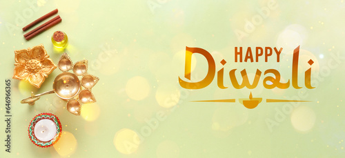 Beautiful banner for Indian holiday Diwali  Festival of lights 