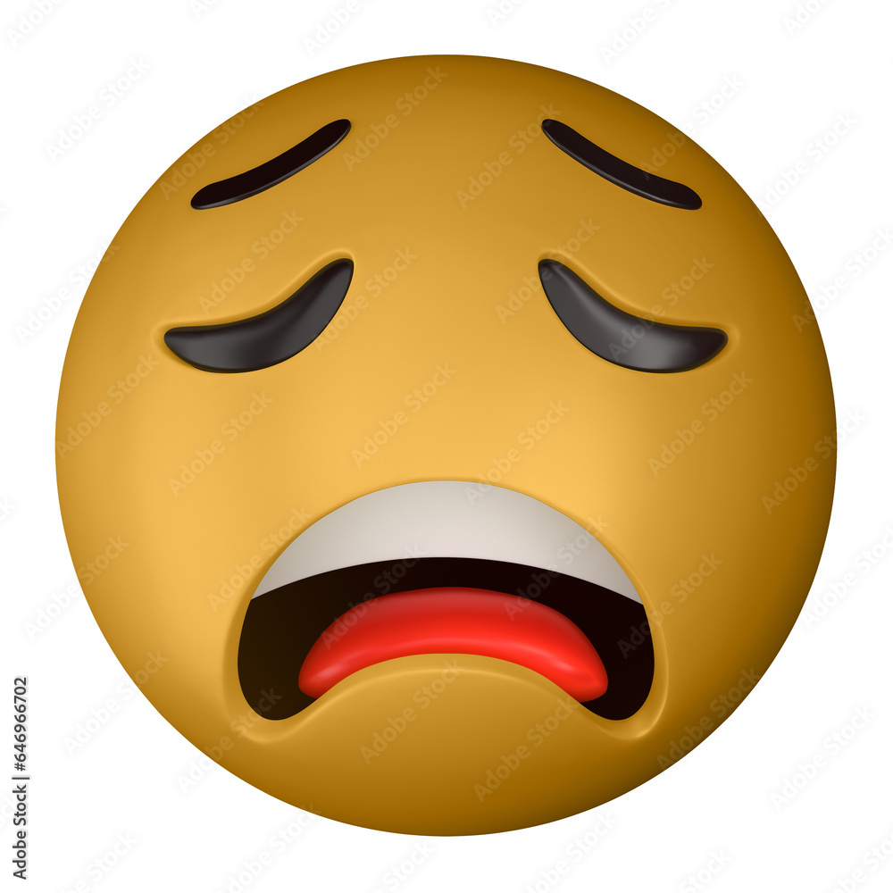 Fototapeta premium Emoji Sad 3D illustration isolated on a white background