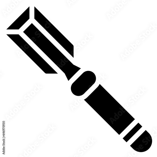 chisel icon in glyph style isolated on transparent background. Construction tools, vector illustration for graphic design projects