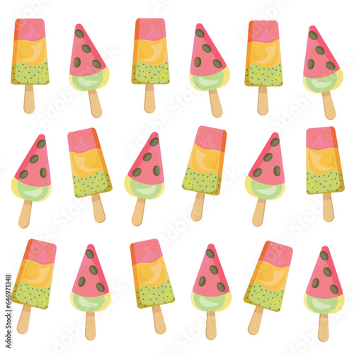 ice cream pattern fruit ice © Anastasia