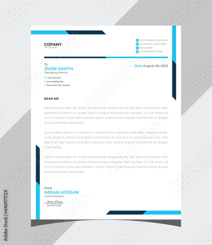 This Corporate Letterhead, Creative and clean Letterheads Effective in color and layout Suitable for any kind of small business, entrepreneurs easy to customize And personal purpose usages.