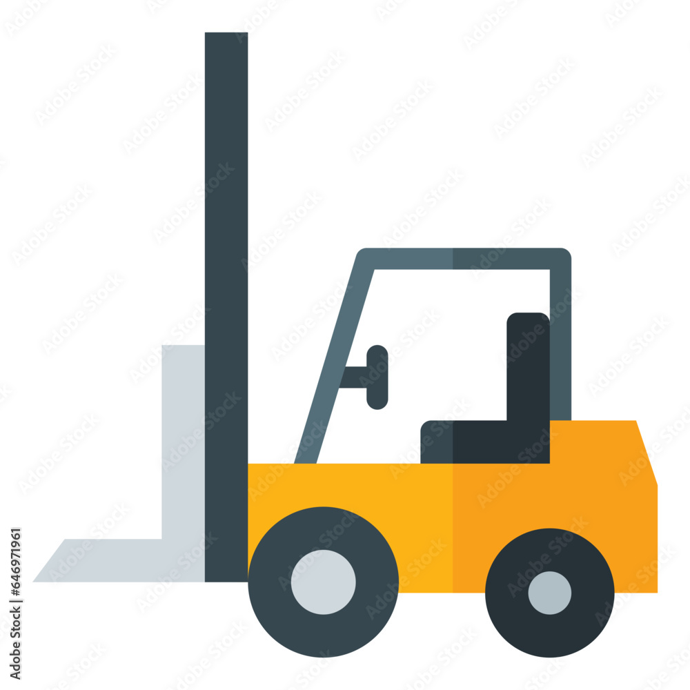 forklift icon in flat style isolated on transparent background. Construction tools, vector illustration for graphic design projects forklift icon in flat style isolated on transparent background. Construction tools, vector illustration for graphic design projects