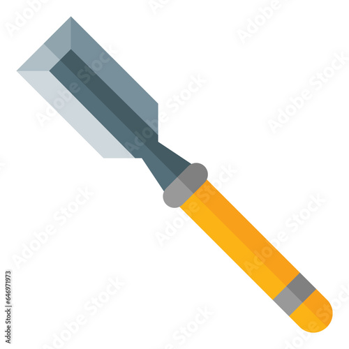 chisel icon in flat style isolated on transparent background. Construction tools, vector illustration for graphic design projects