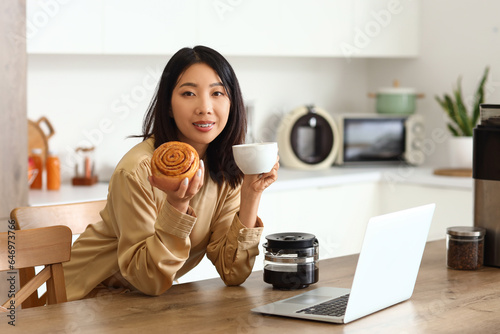 Beautiful Asian woman with ...