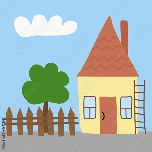 simple vector illustration small house 