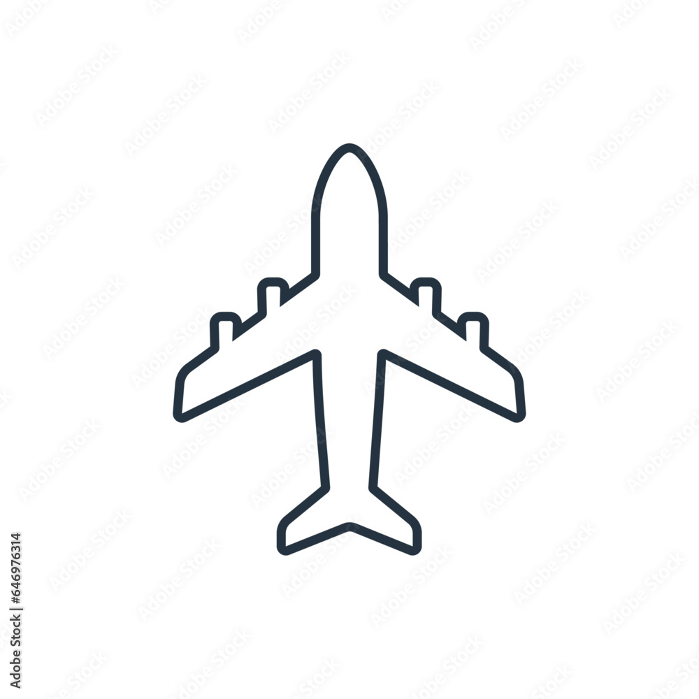 Line airplane icon vector. Plane line icon on white background Line airplane icon vector. Plane line icon on white background