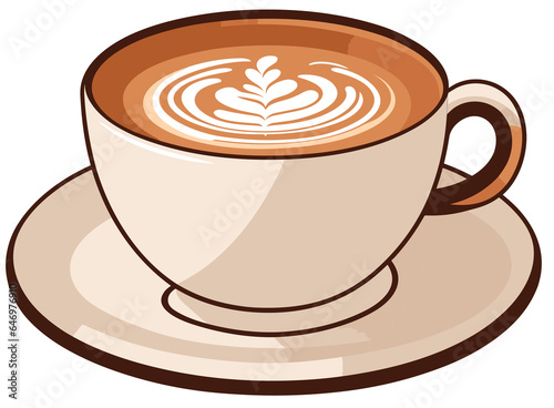 Coffee cup clip art isolated on transparent background. AI generative