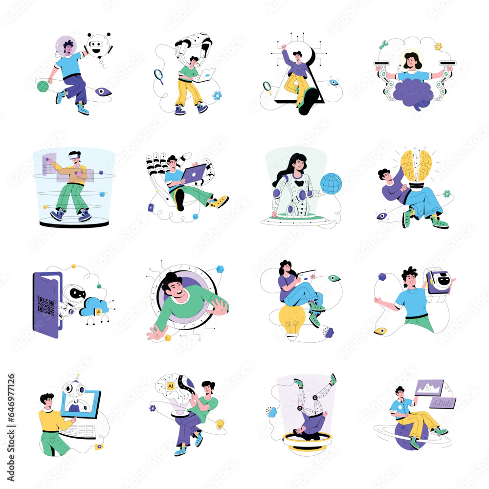 Latest Collection of AI Flat Illustrations 

