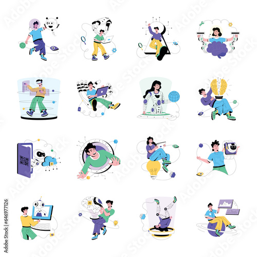 Latest Collection of AI Flat Illustrations