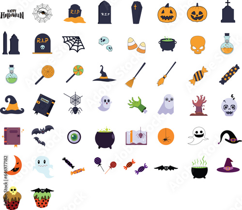 Spooky Halloween House Silhouette Clipart Set | Vector Graphics for Decorations, Crafts, and More