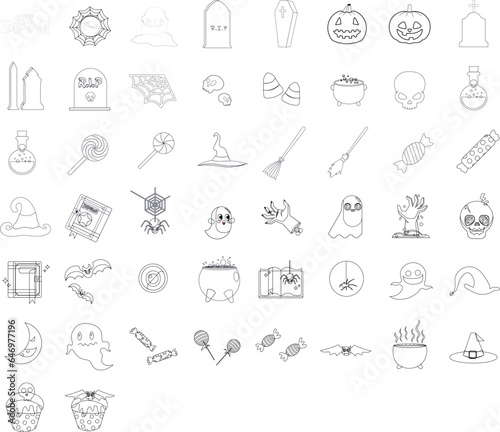 Spooky Halloween House Silhouette Clipart Set | Vector Graphics for Decorations, Crafts, and More