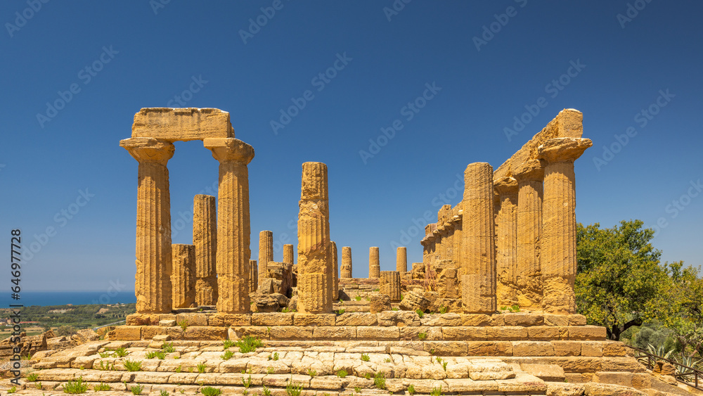 Temple of Juno in Valley of the Temples. Archaeological site in Agrigento at Sicily, Italy, Europe.