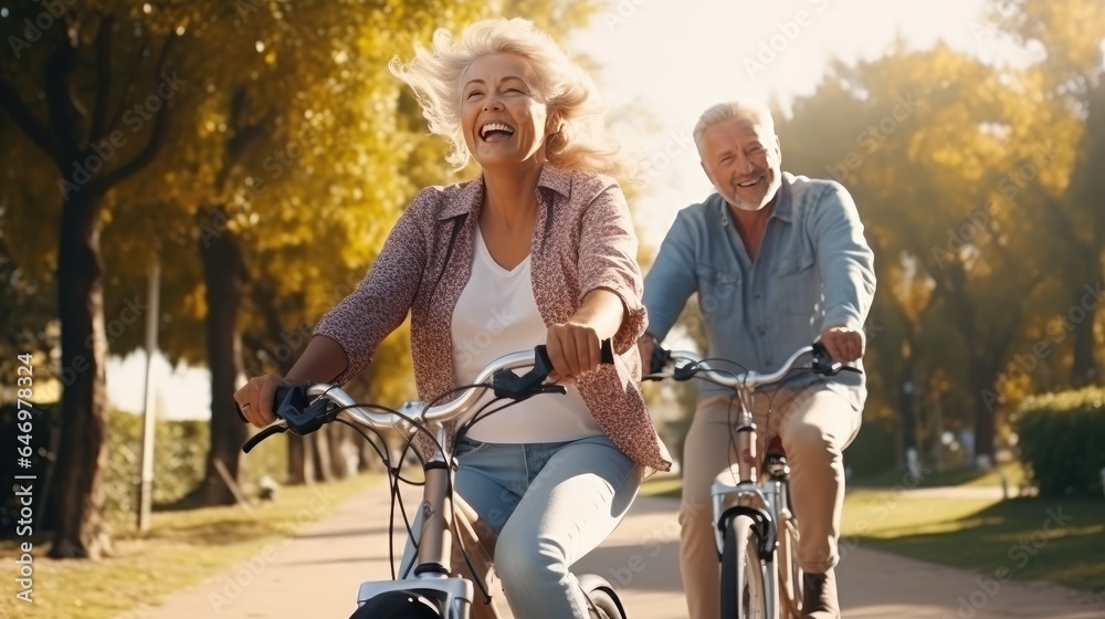 Obraz premium Cheerful Active Senior Couple