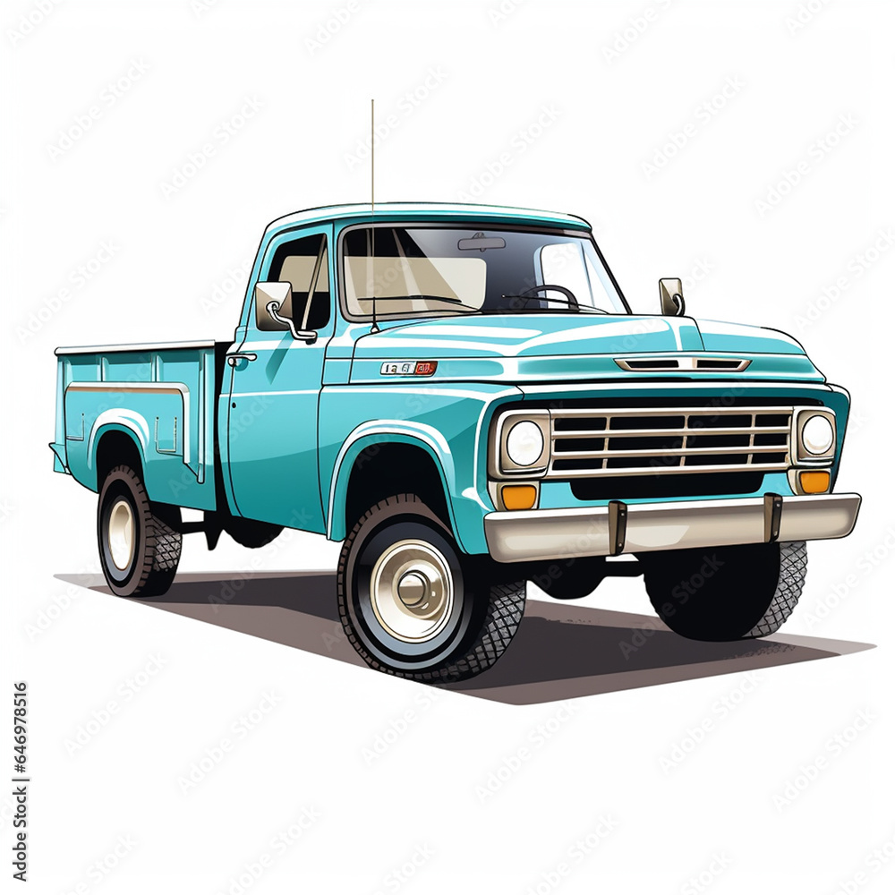 Pickup Truck Adventure Colorful Journey