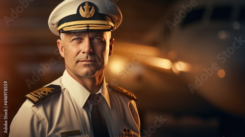 Close-up portrait of a pilot outside an airplane