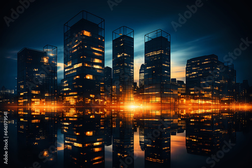 urban landscape with high-rise buildings - urban background of the city of the future