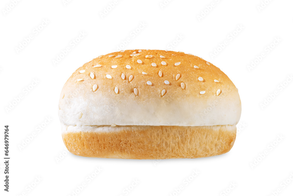 Bun for burger making on a white isolated background