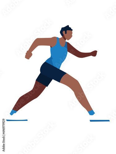 Flat Illustration, character vector, sport and fitness concept, isolated man in sportswear running