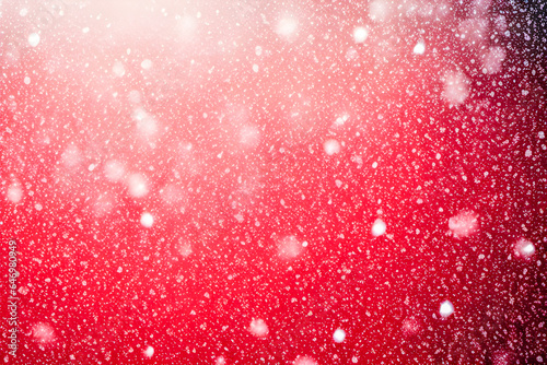 abstract landscape with snowflakes falling in winter with red colors christmas, concept Religion and Culture, generative ai 