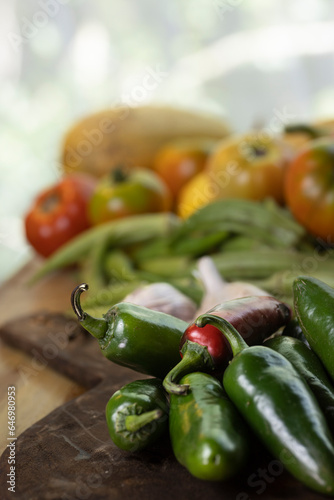 Summer vegetable harvest medley of various vegetables.