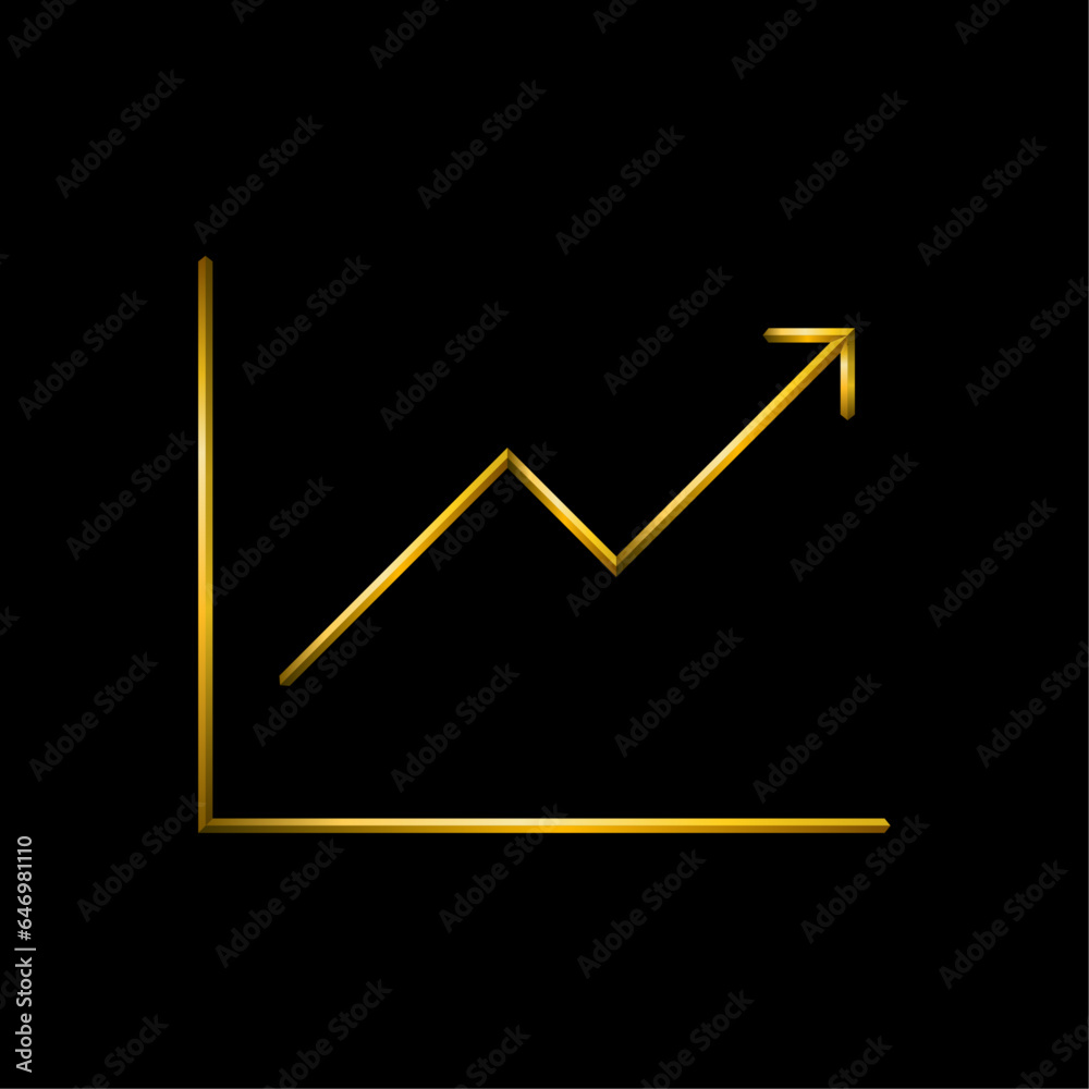 Graph diagram business icon. Metallic gold icons set collection. Graph diagram business icon. Metallic gold icons set collection.