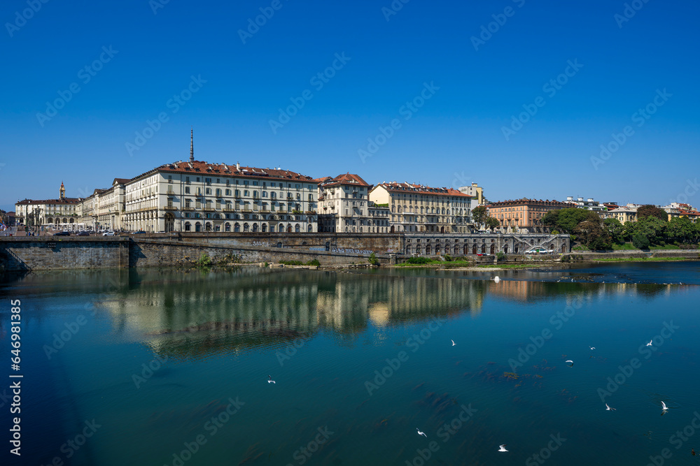 View of Turin from the Po river