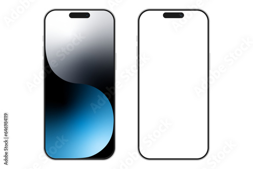 Phone blank screen vector mockup