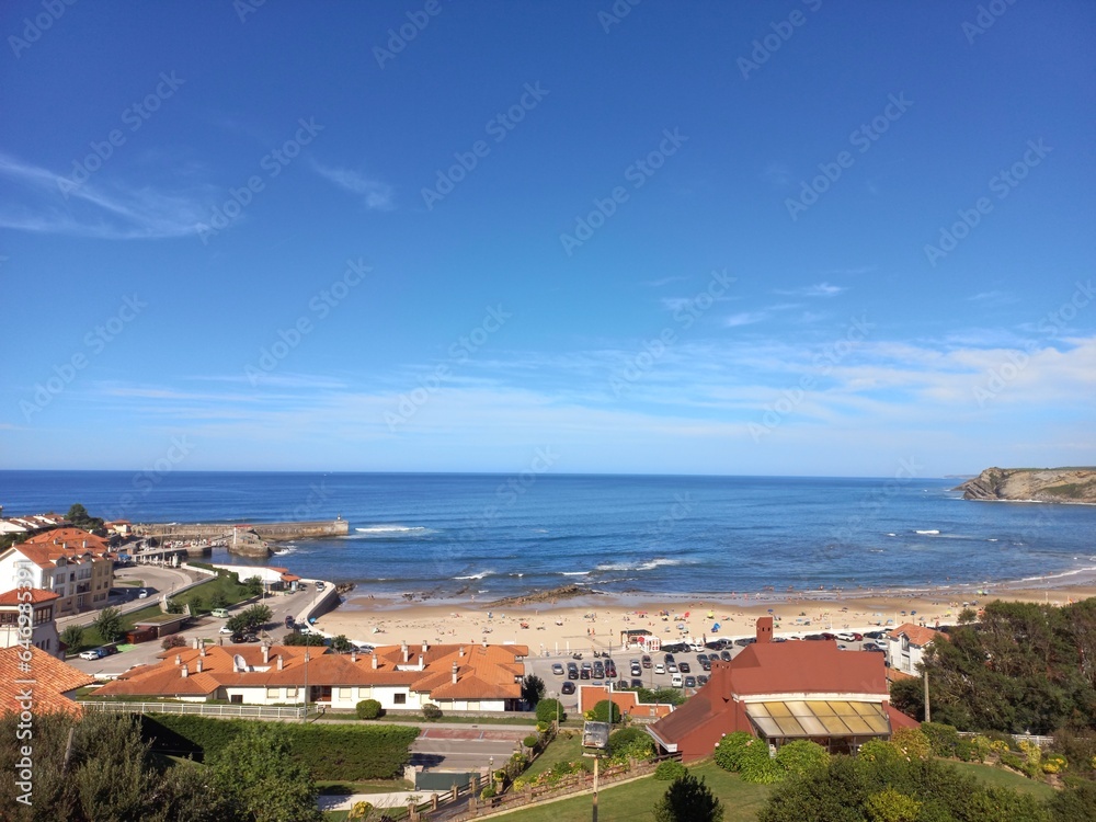 Sea scape of the beach of Comillas, Cantabria, Spain