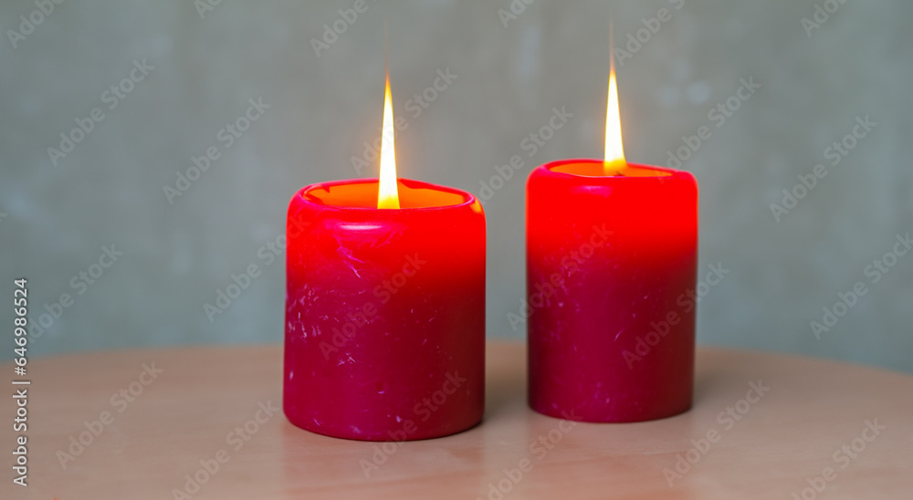 beautiful red candles lit with fire in high definition and sharpness beautiful red candles lit with fire in high definition and sharpness