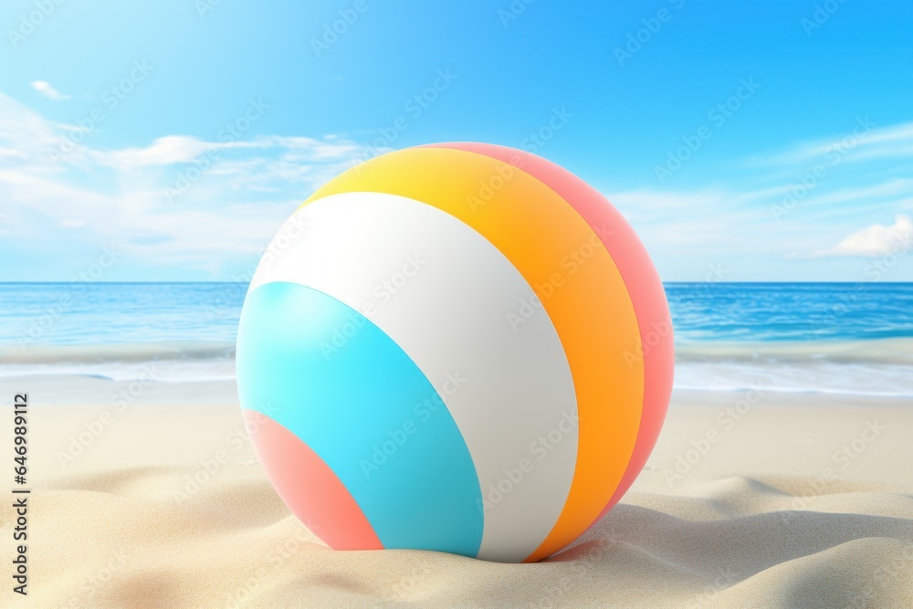 Colorful Beach ball background. Generate Ai