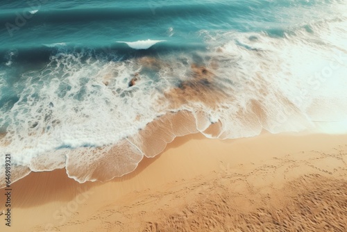 Picturesque Beach drone view. Generate Ai