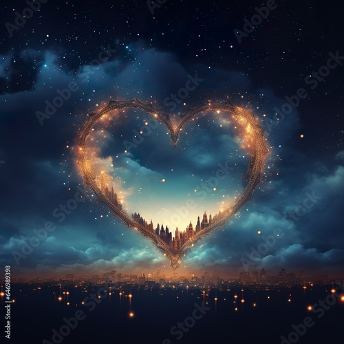 heart in the sky - Generative AI Illustration