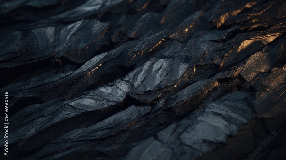 Closeup of the layers in a coal seam - obrazy, fototapety, plakaty 