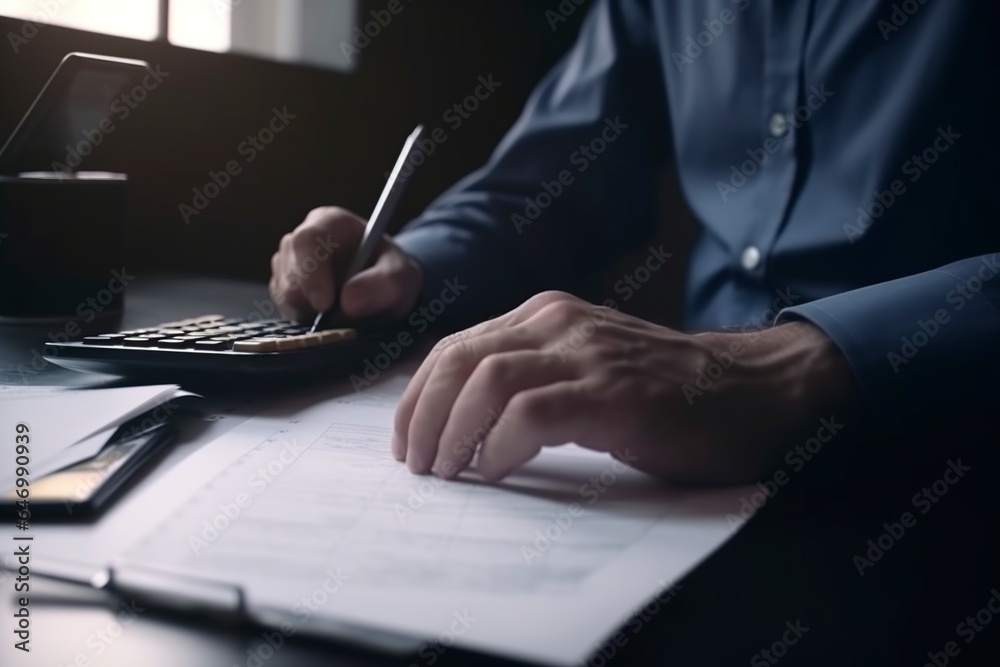 image businessman using calculator image businessman using calculator