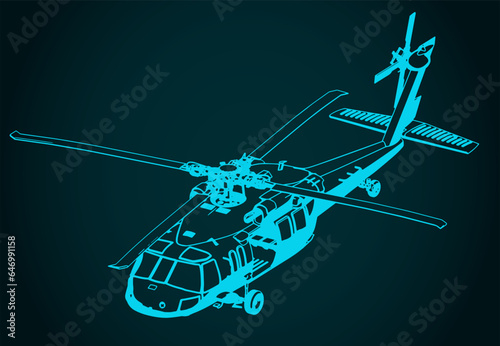 Fototapeta Naklejka Na Ścianę i Meble -  Helicopter illustration