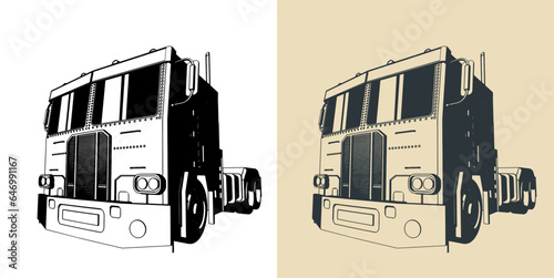 Truck tractor illustrations