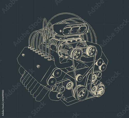 Turbocharged engine blueprint