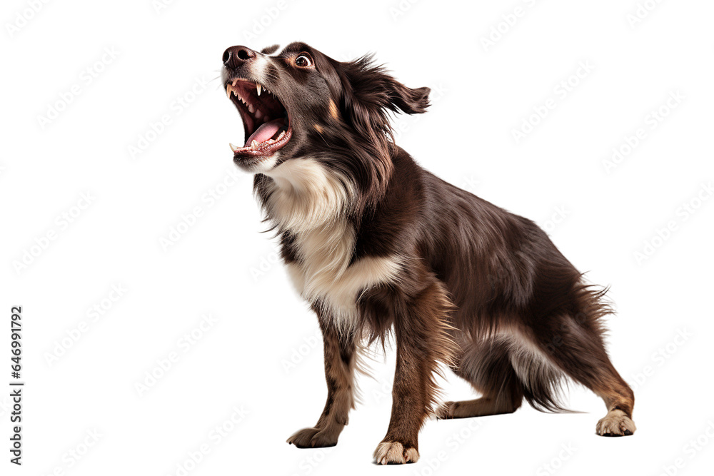 Barking Dog standing pose Vocal Canine Expressing Communication. Generative AI.