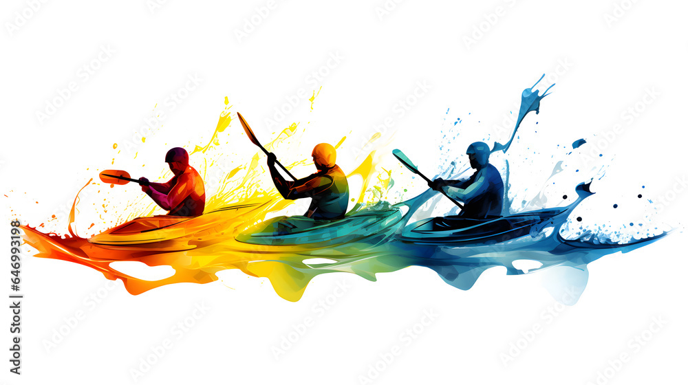 Vibrant Olympic Canoe Slalom Pictogram - obrazy, fototapety, plakaty 