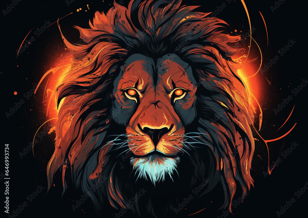 mystical lion head vector tattoo style design mystical lion head vector tattoo style design