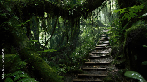 Staircase in the rainforest