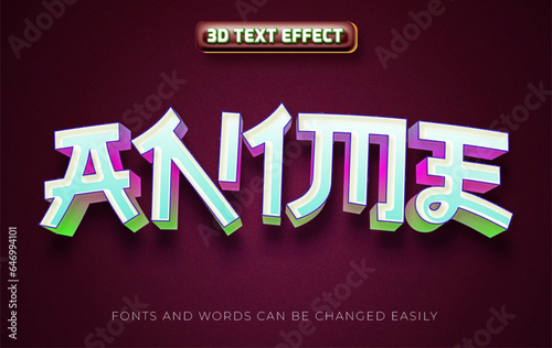 Anime japanese 3d editable text effect style