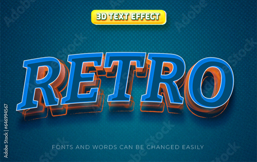 Retro vintage 3d editable text effect style