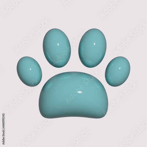 3D animal paw icon