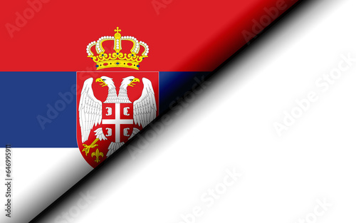 Serbia flag folded in half photo