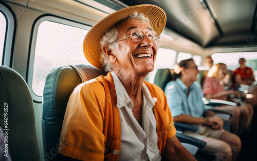 Optimistic Elderly Embracing Retirement Traveling the World with Joy and Wanderlust.