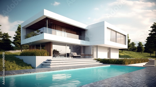 3D Visualization Of The Modern House © Gulnar