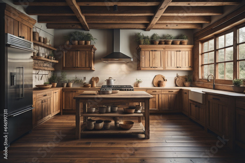 modern interior with kitchen
