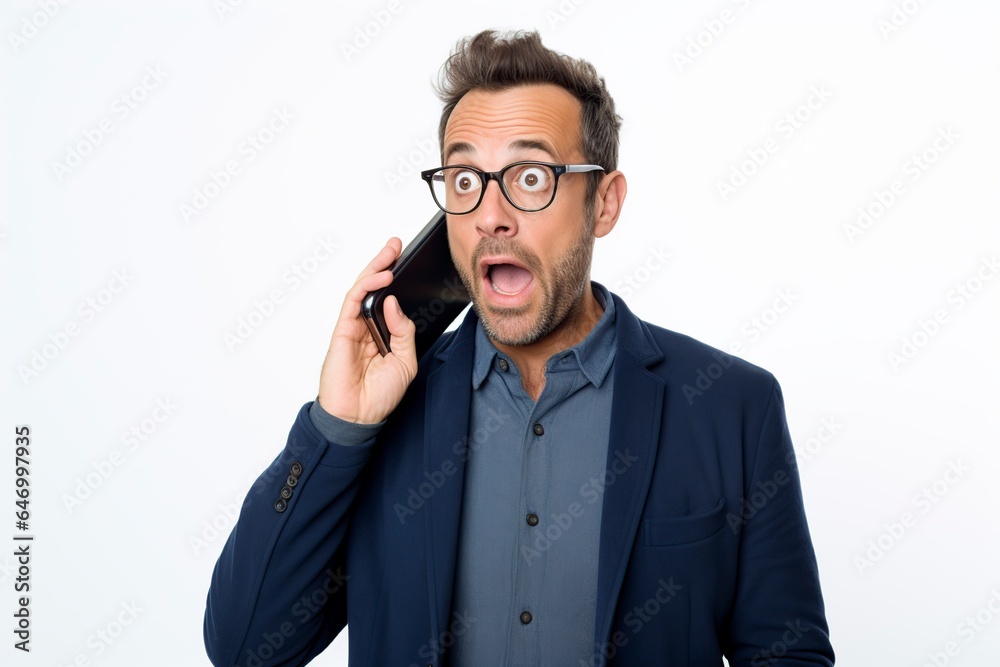 surprised man talking on the phone surprised man talking on the phone