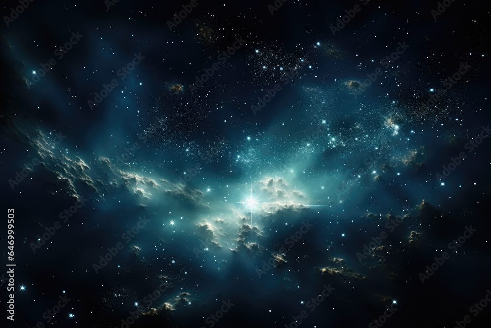 Fototapeta premium A cluster of stars forming a beautiful celestial pattern. Generative Ai.